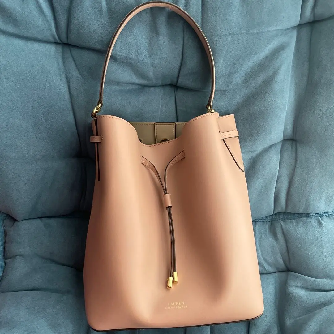 Thumbnail of Lauren Ralph Lauren Pink Leather Bucket Shoulder Bag