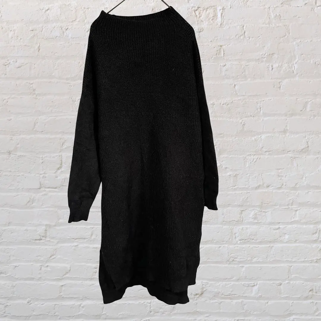 Thumbnail of 10678 earth music&ecology Long Knit Dress Black Used