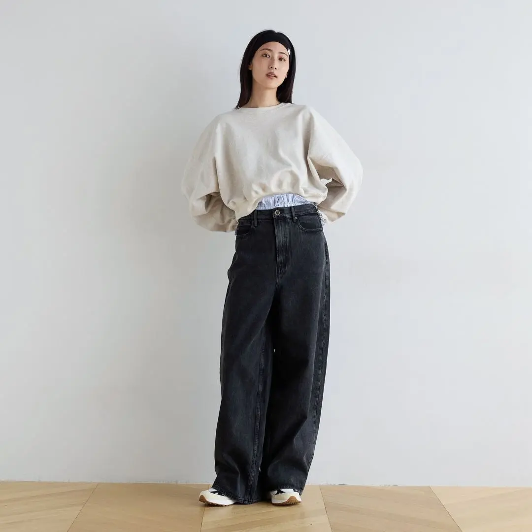 searoomlynn 腰部拼接寬鬆牛仔褲 23英寸 的縮圖