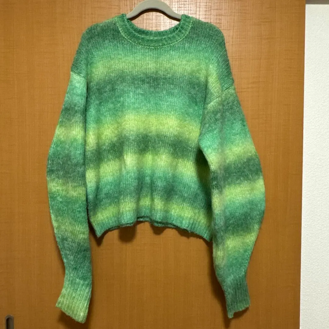 Thumbnail of Gradient long-sleeved knit sweater, green tones