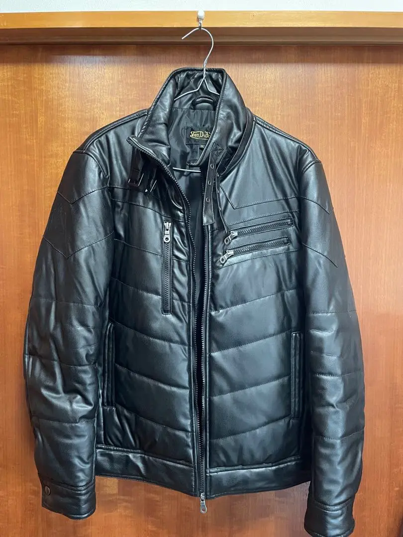Von Dutch ブラックレザージャケット　XL Vintage Von Dutch Leather Mens XL Jacket Motorcycle Racing