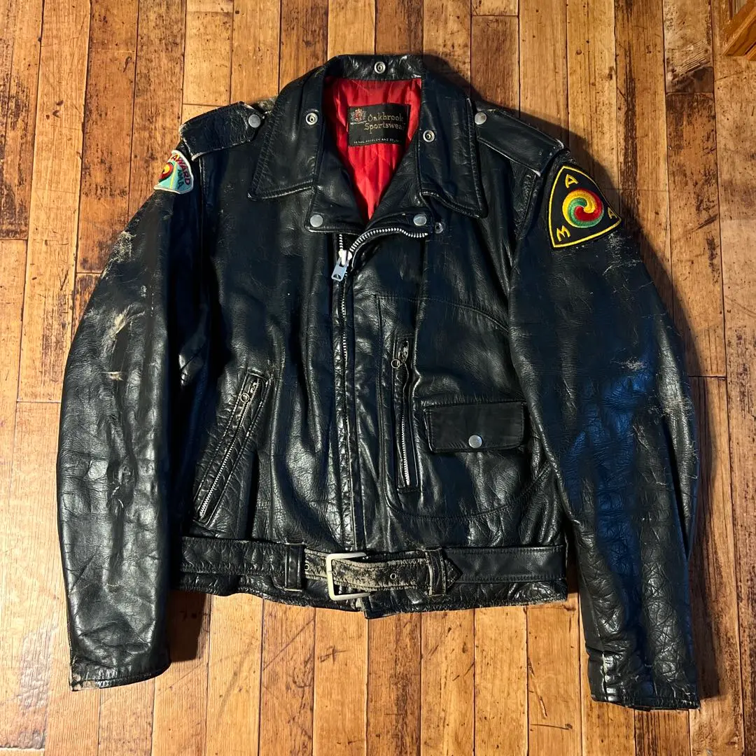 スペシャル】高級 Schott ムートン ライダースジャケット Dポケ L