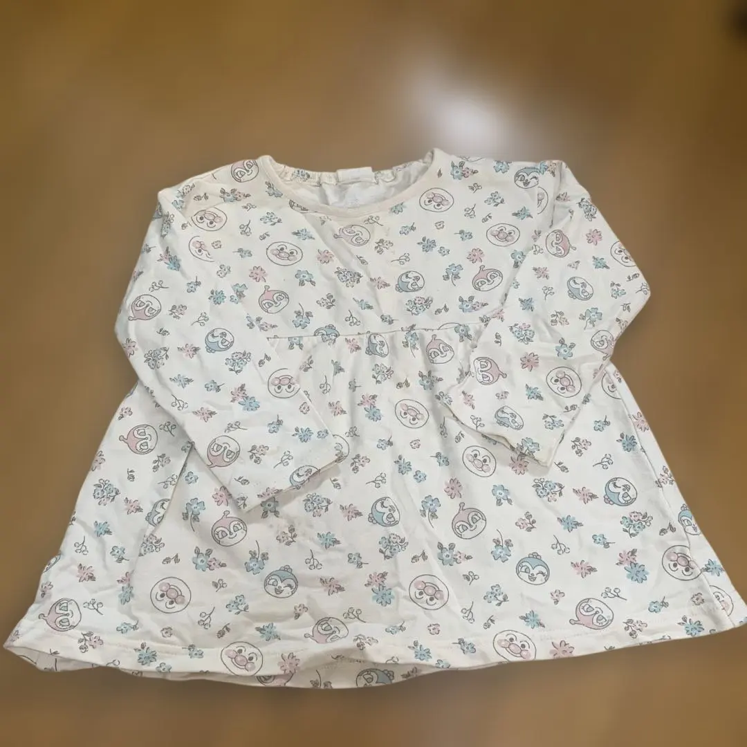 Thumbnail of Floral Pattern Anpanman Dokin-chan Kokin-chan Long Sleeve Tunic 100cm