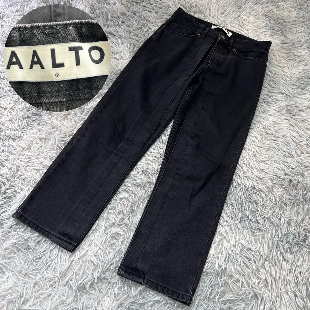 AALTO アールト ブラック プリーツ ストレート サイズ36 AALTO - AALTO アールト ブラック プリーツ ストレート サイズ36