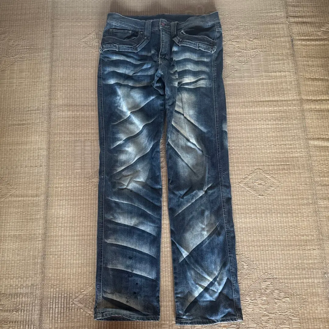 Thumbnail of Dark blue straight leg denim