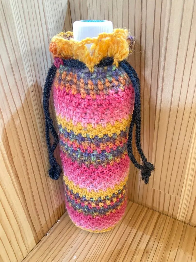 Thumbnail of Hand-knitted Pet Bottle/Water Bottle Cover * Opal Yarn Hamburg