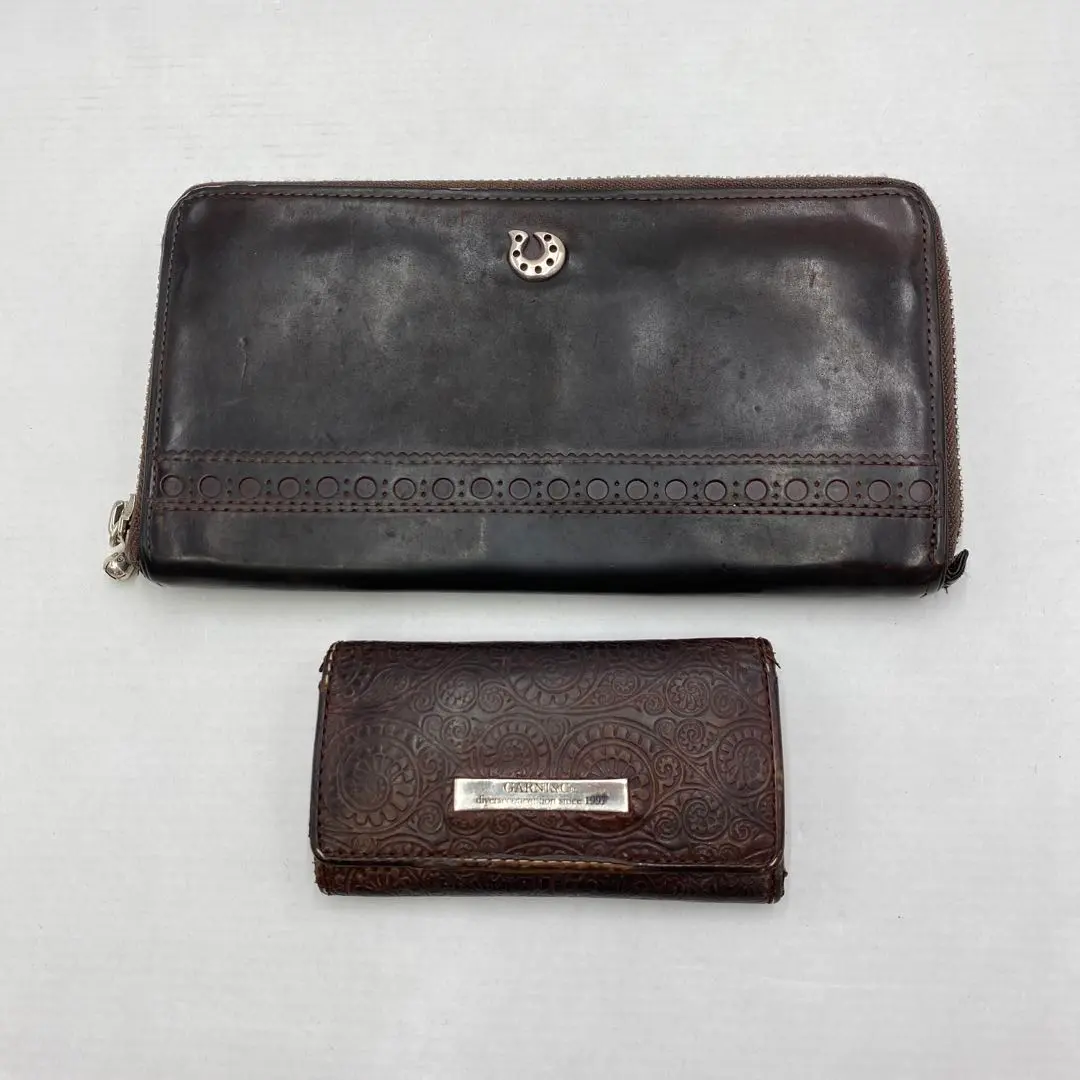 GARNI - Vine Pattern Zip Long Wallet / ブラック | Tempt