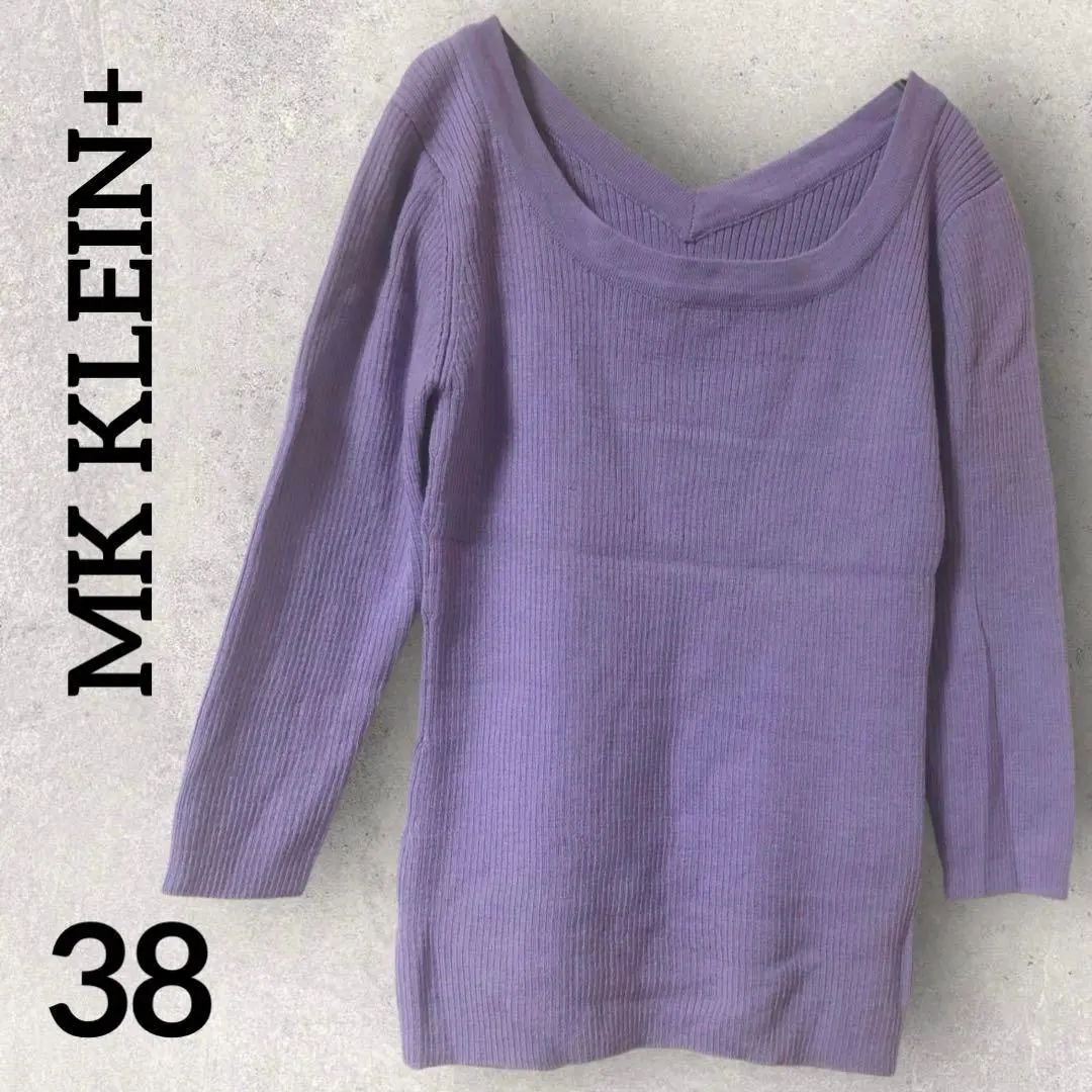 MK KLEIN+ 針織衫 38 紫色 七分袖 毛100% 時尚 的縮圖