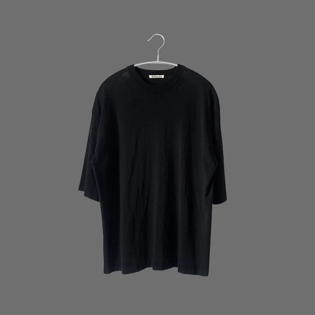 美品 AURALEE オーラリー 半袖 ハイゲージ ニットTシャツ 太ボーダー SUPER HIGH GAUGE SHEER RIB L/S TEE - AURALEE Official Website