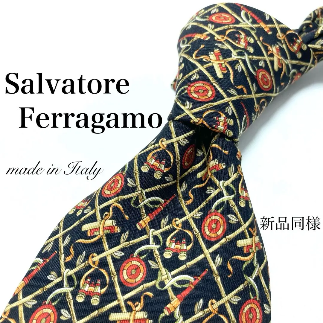Thumbnail of 【Excellent Condition】Salvatore Ferragamo Tie, Like New, Bamboo Design, Stylish