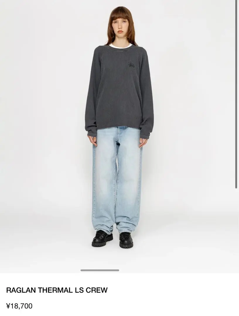 人気！【Stussy】ラグラン サーマル LS クルーネック org.jpg