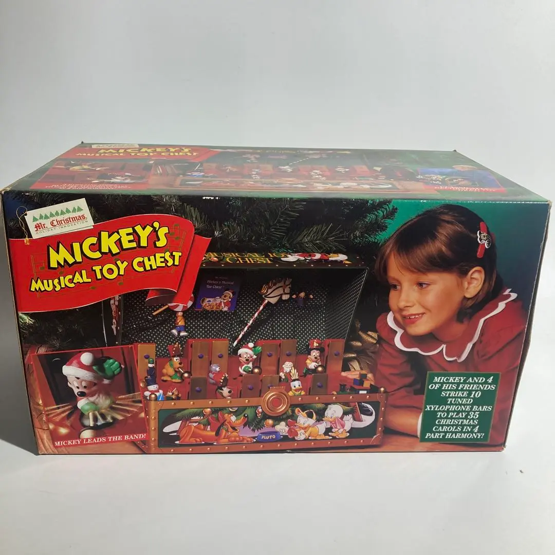 ミスタークリスマス　サンタミュージカル トイチェスト(美品) Retro Mr. Christmas Santa Musical Toy Chest Music Box