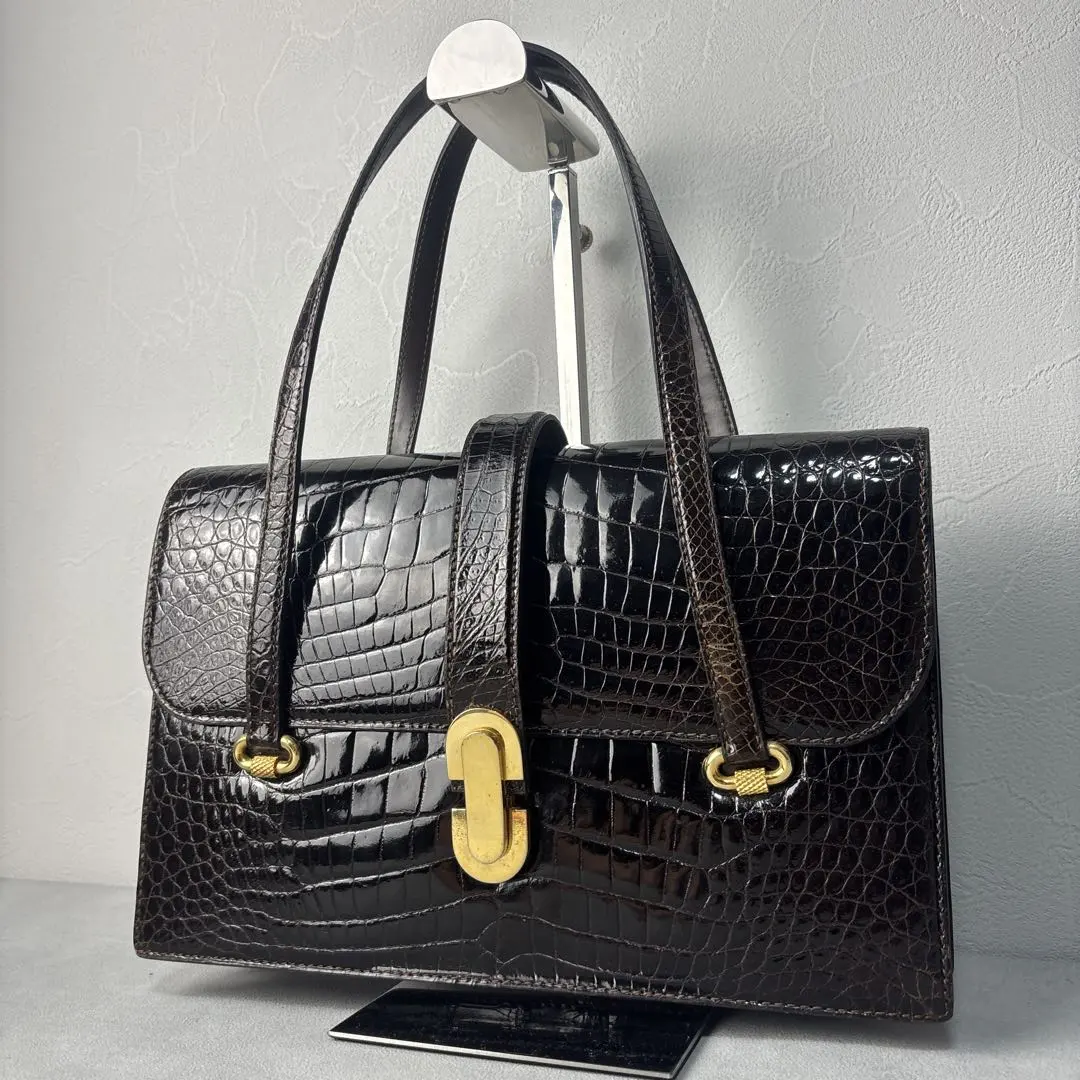 Thumbnail of Excellent Condition ✨ J. DODIUK Shining Crocodile Handbag Exotic Brown