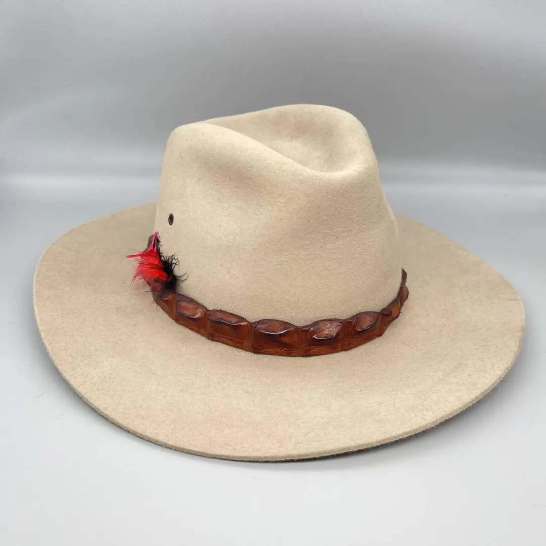 ☆また値下げしました！ AKUBRA カウボーイハット ビンテージ○AKUBRAフェルトカウボーイハット茶○231220j2-m-ht