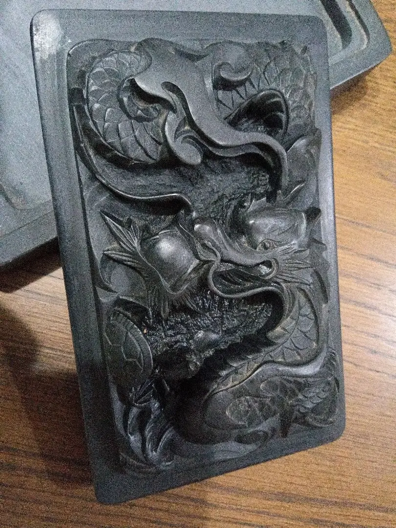 骨董品 亀の硯 書道 蓋付き入れ物