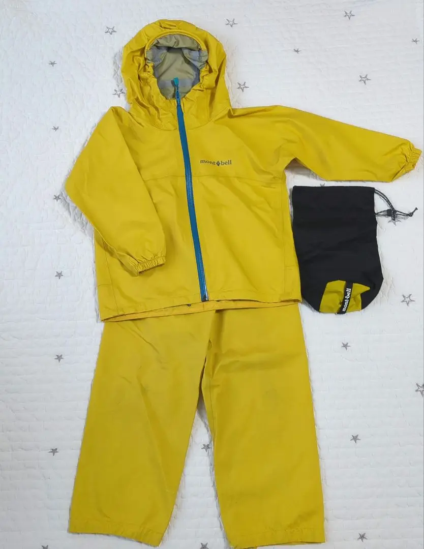 【新品お勧め！】モンベルクレッパー キッズ上下 レインコート 140 イエロー レインウェア 上下セット クレッパー Kid's 1128131 | スポーツ