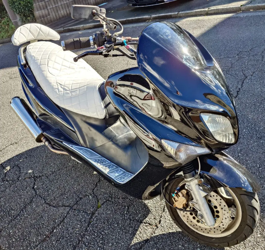 マジェスティ125 アルミメッキハンドルポストセット - バイク