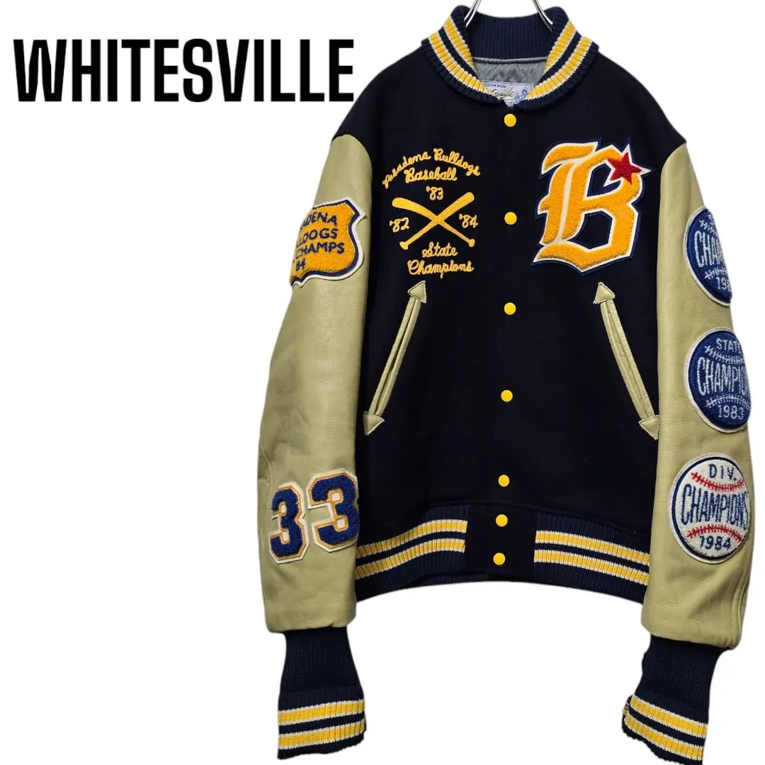 Whitesville ホワイツビル　42 ネイビーキャメル ホワイツビル スタジャン サイズ42（色：ネイビー系）のおすすめ