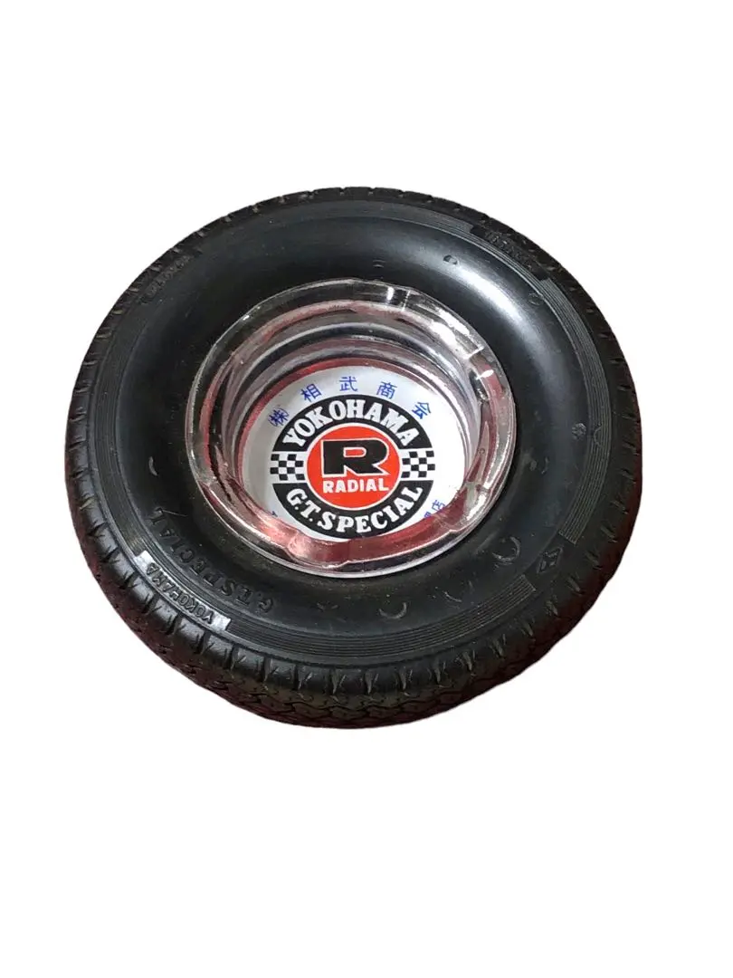 ☆横浜ゴム2点セット)昭和レトロ)YOKOHAMAトートバッグ紺色＋タイヤ型灰皿 ヨコハマタイヤ 灰皿 レトロ 昭和 2個セット ノベルティ - メルカリ