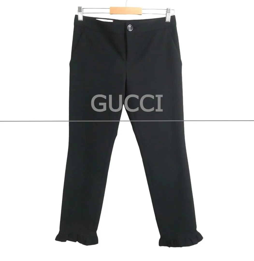 GUCCI ブラックパンツ GUCCI ウールシルククロップドパンツ ブラック 大人気 (GUCCI