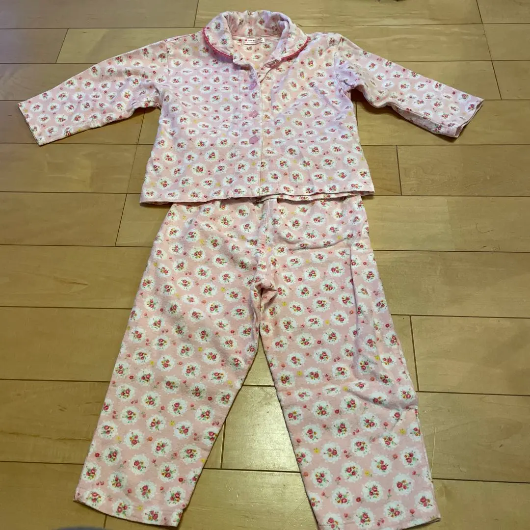 Thumbnail of Spring/Autumn Thin Long-Sleeved Pajamas, Front-Opening Button, 100cm, Girl