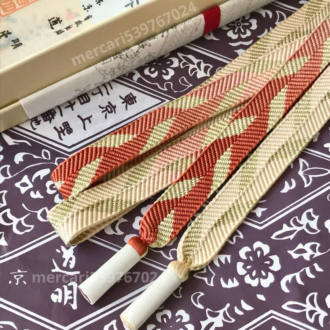 Thumbnail of Sold Out Item: Yusoku Kumihimo Domyo Obi Cord (Sasanami-gumi, Ochre/Yellow Ochre Gradation)
