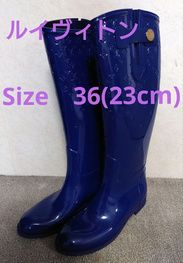 LOUIS VUITTON◆ルイ ヴィトン レインブーツ 長靴　ロングブーツ美品 LOUIS VUITTON ルイヴィトン ブーツ ドロップスライン レイン