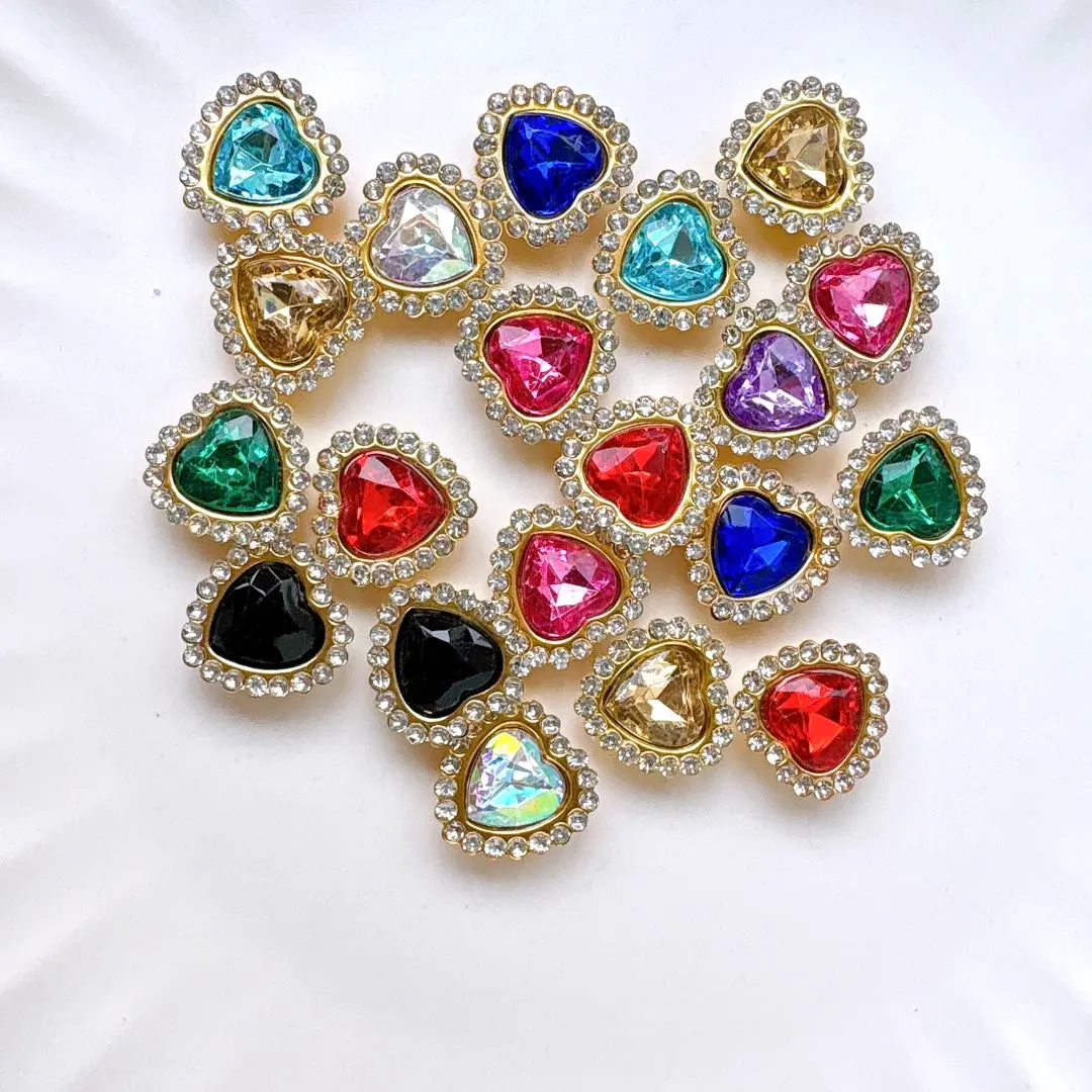 Thumbnail of Heart Acrylic Rhinestone Parts, Random 20 Pieces