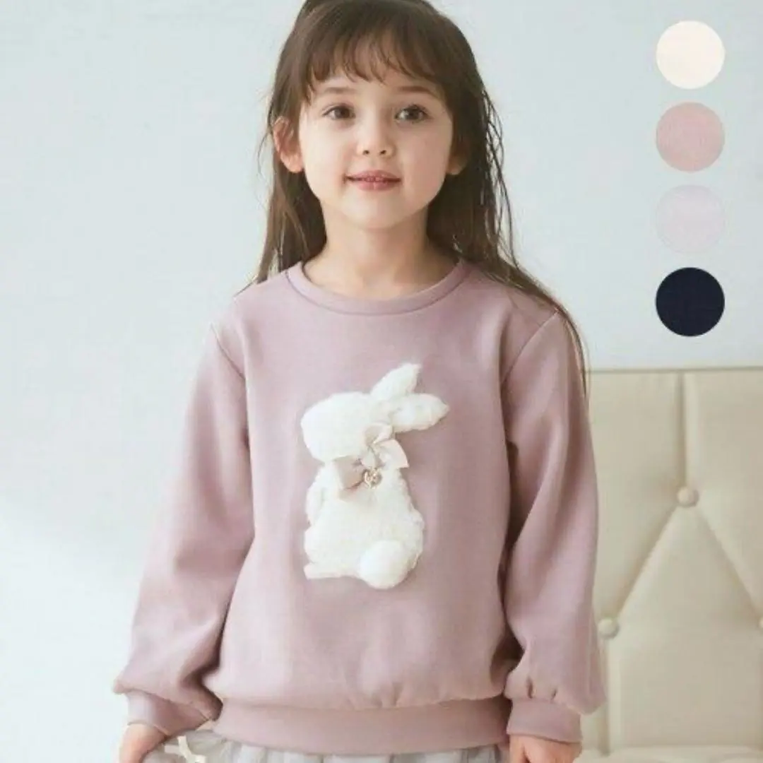 Thumbnail of anyFAM Animal Applique Sweatshirt, Rabbit, Fleece-lined