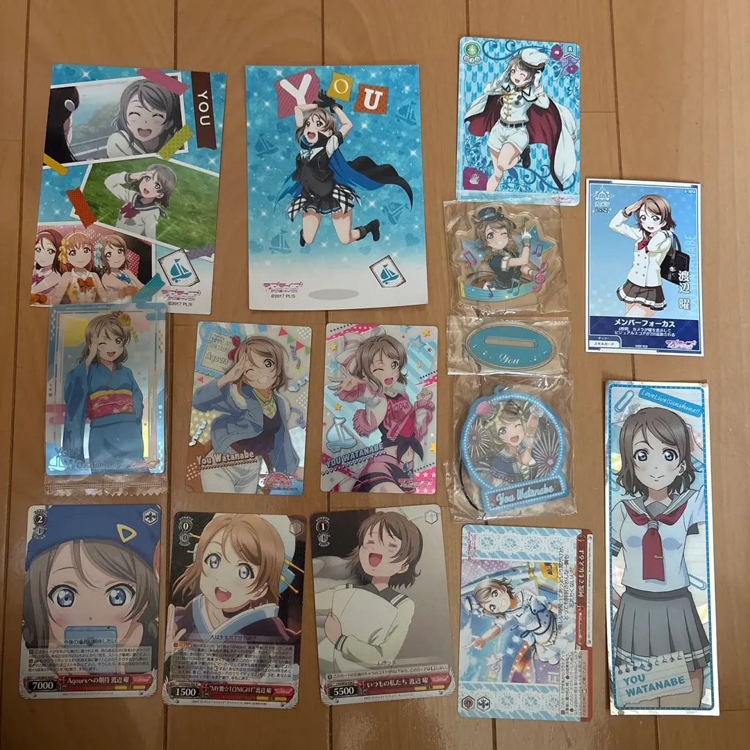 Thumbnail of Love Live! Sunshine!! You Watanabe card, acrylic stand, and acrylic keychains - bundle