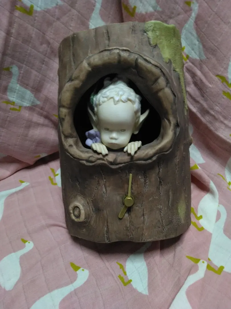 与　勇輝「森の妖精」陶器製 希少 廃盤 与勇輝 妖精人形 ラベンダー 森の妖精ニングル 徹子の