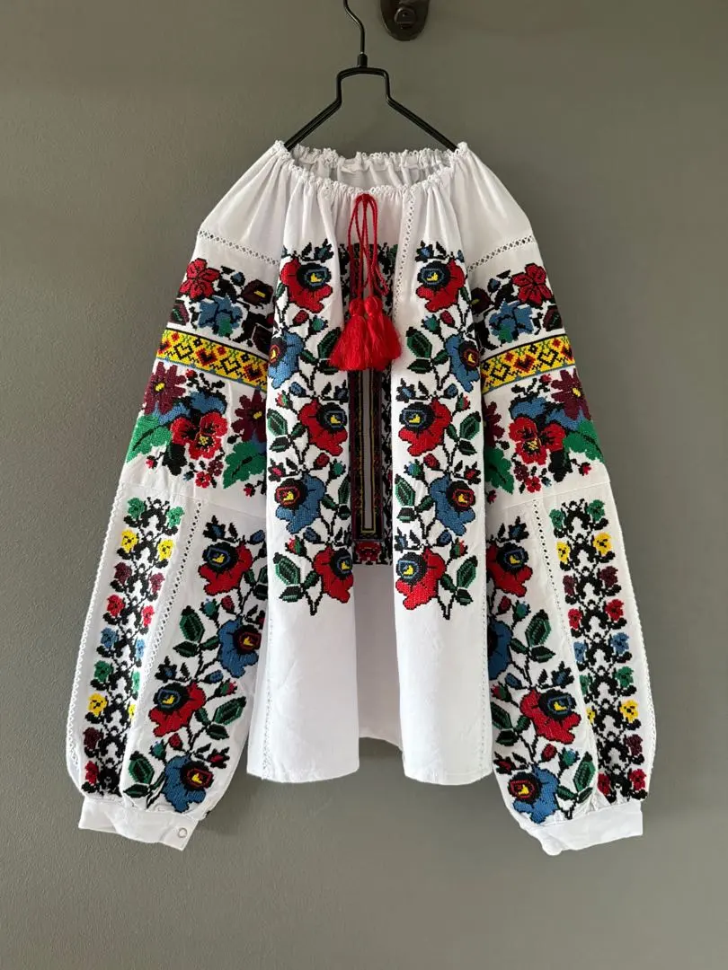 Thumbnail of Vintage 60s 70s Handmade Embroidered Floral Ribbon Rare Beautiful