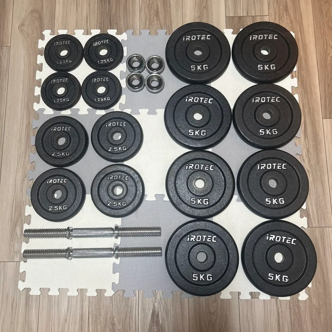 ラバーダンベル 60kg 片手30kg×2個セット IROTEC (アイロテック)