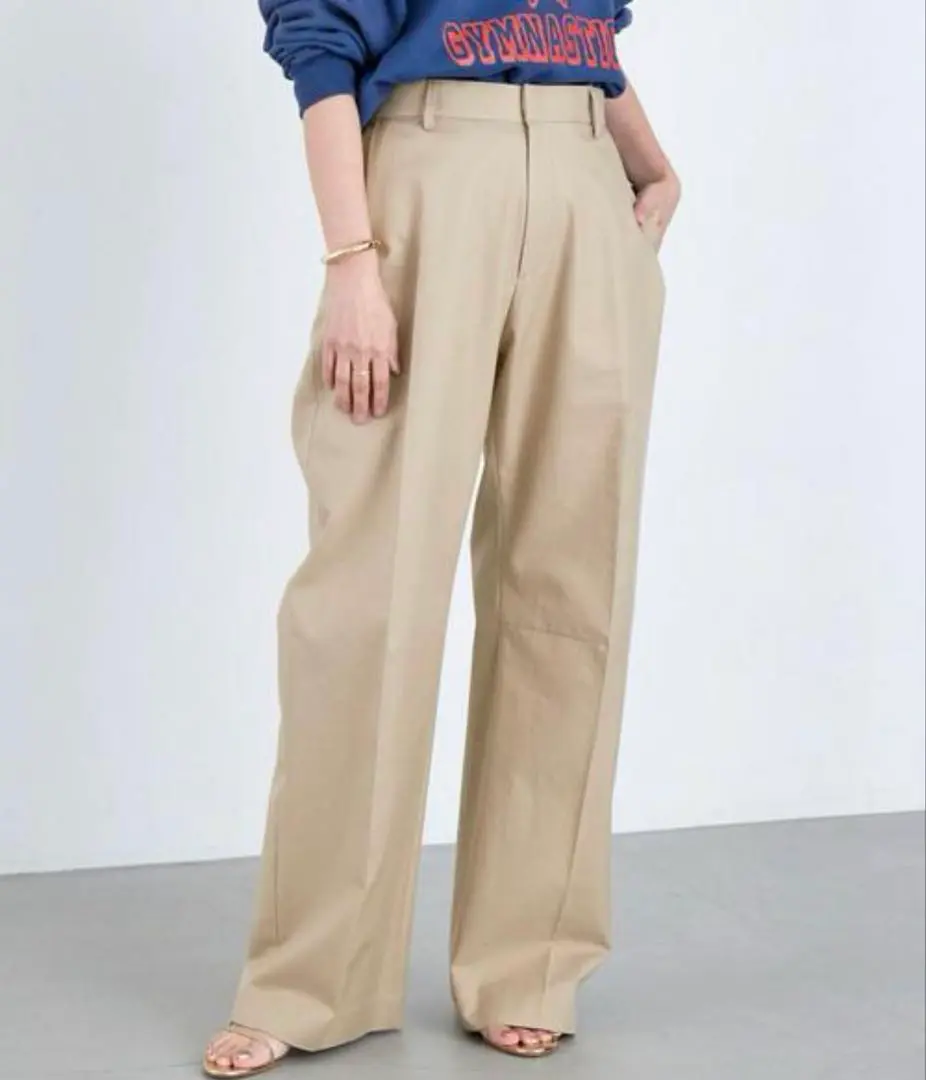 未使用、タグ付品　Deuxieme Classe タックチノワイドパンツ　34S 未使用、タグ付品 Deuxieme Classe タックチノワイドパンツ 34S