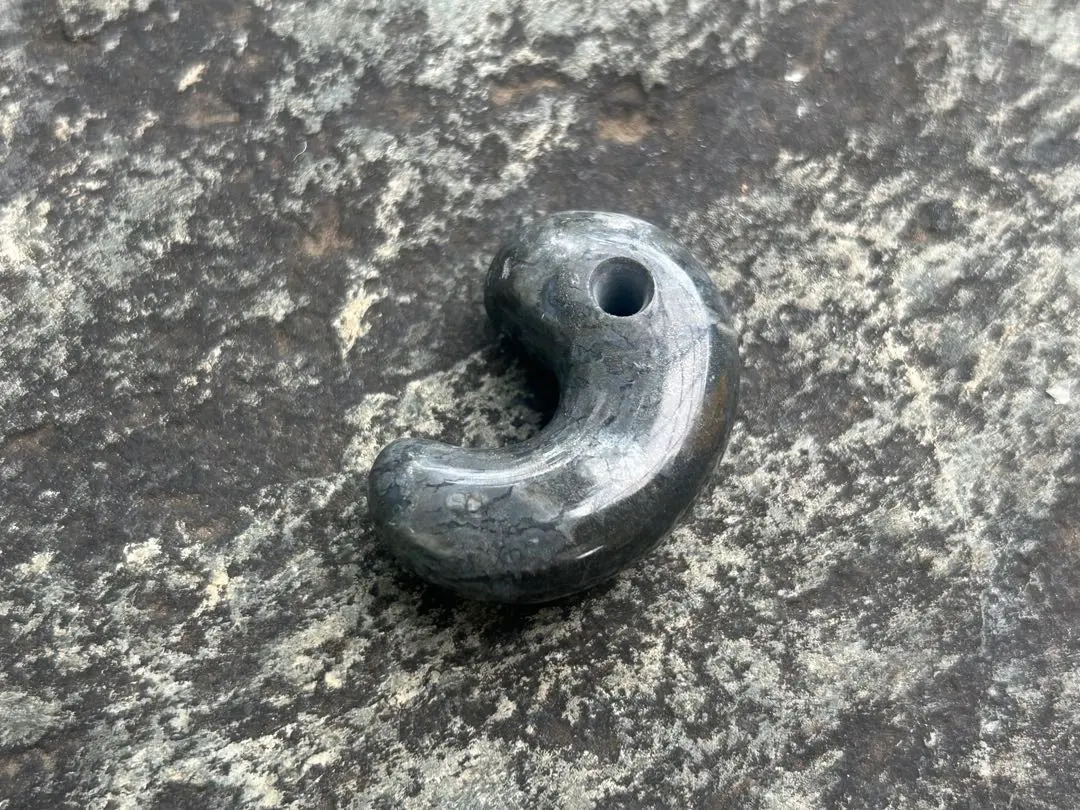 Thumbnail of Sulfur Jasper Magatama (Comma-shaped Jewel) - Nishiki Stone