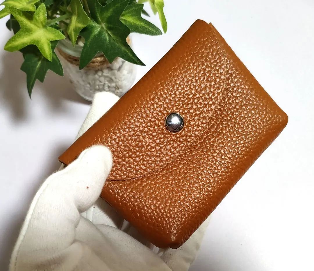 Thumbnail of Card case, genuine leather, brown, mini wallet