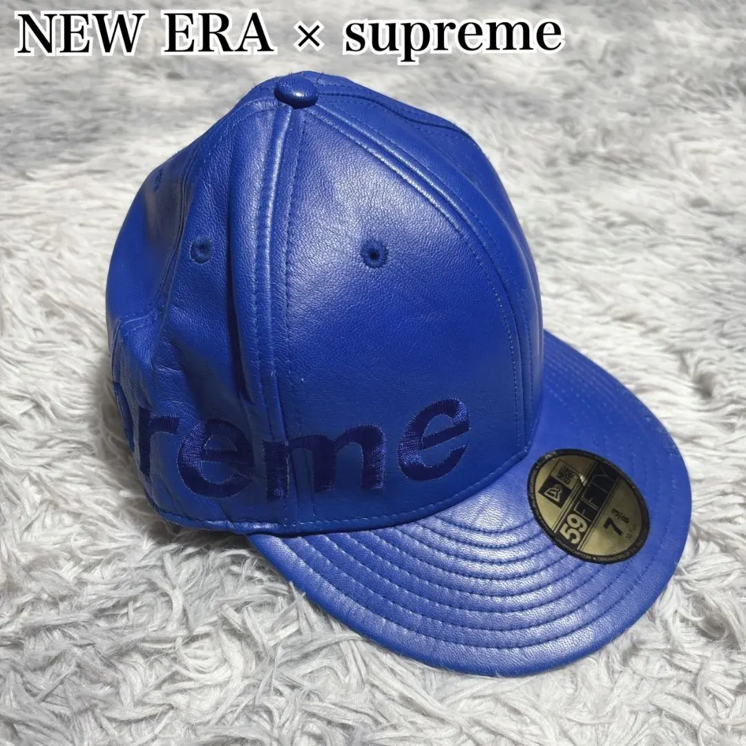 Supreme シュプリーム 07AW × NEW ERA Leather Side Logo Cap