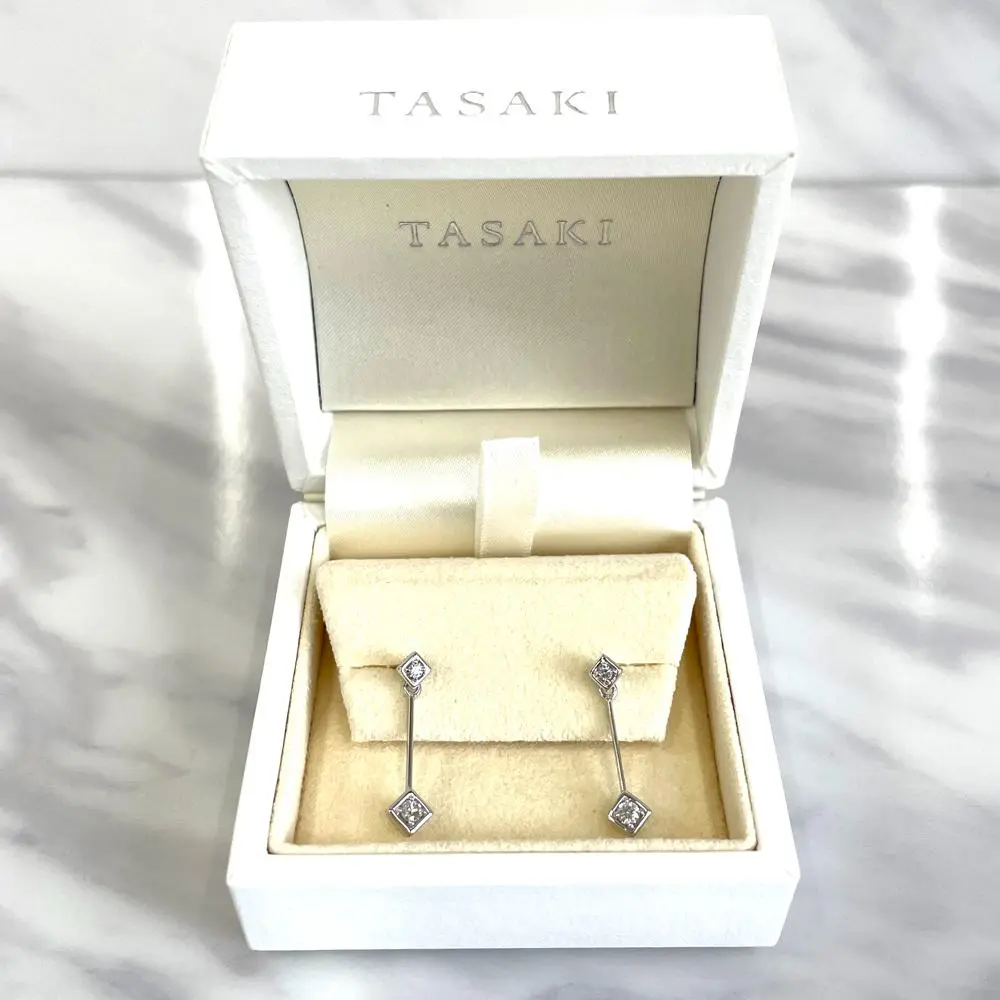 4559】TASAKI ピアス約8mm K14WGホワイトゴールド