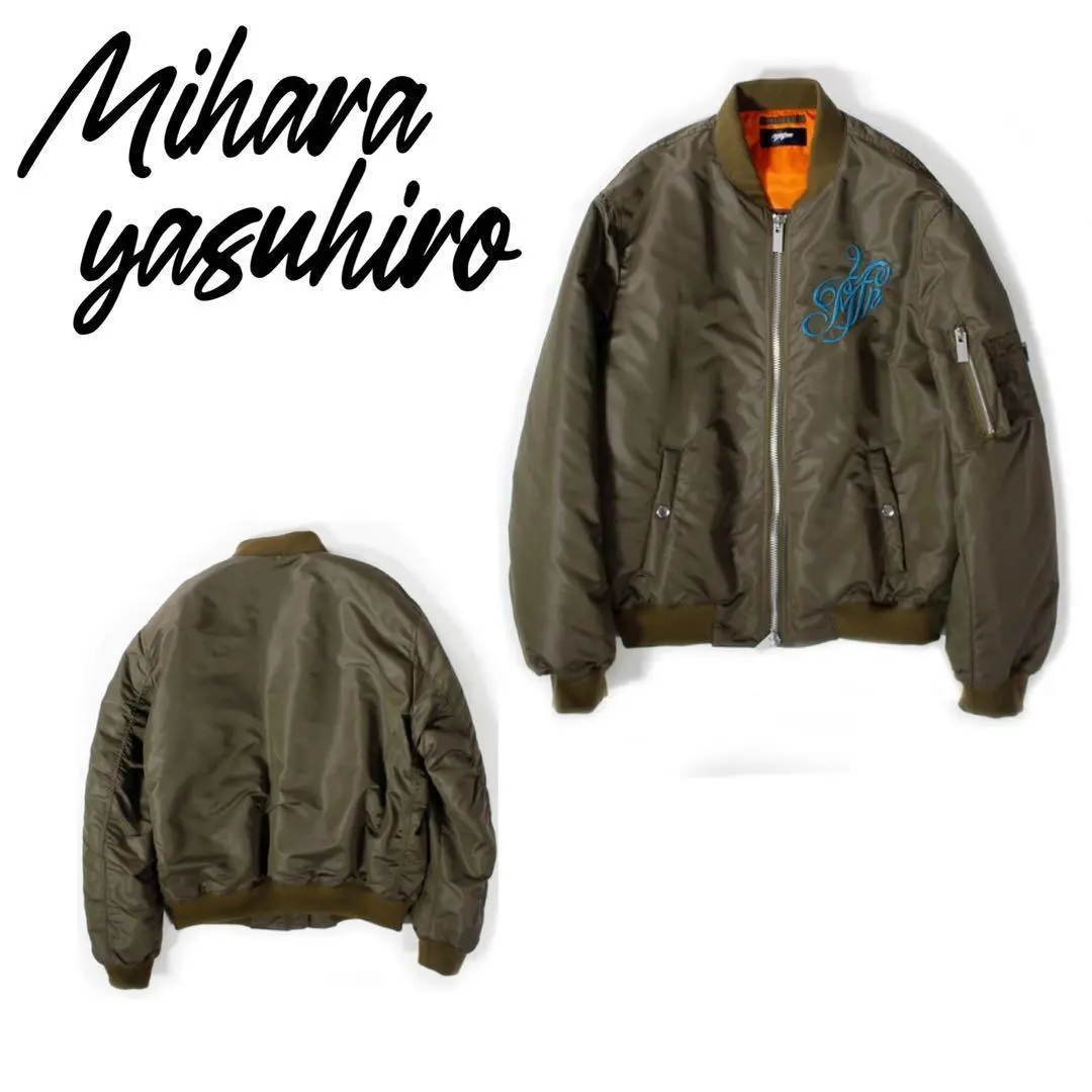 美品　ミハラヤスヒロ　00s サンプル品　フライトジャケット　プリーツ加工　紺 美品ミハラヤスヒロ00s サンプル品フライトジャケットプリーツ加工紺
