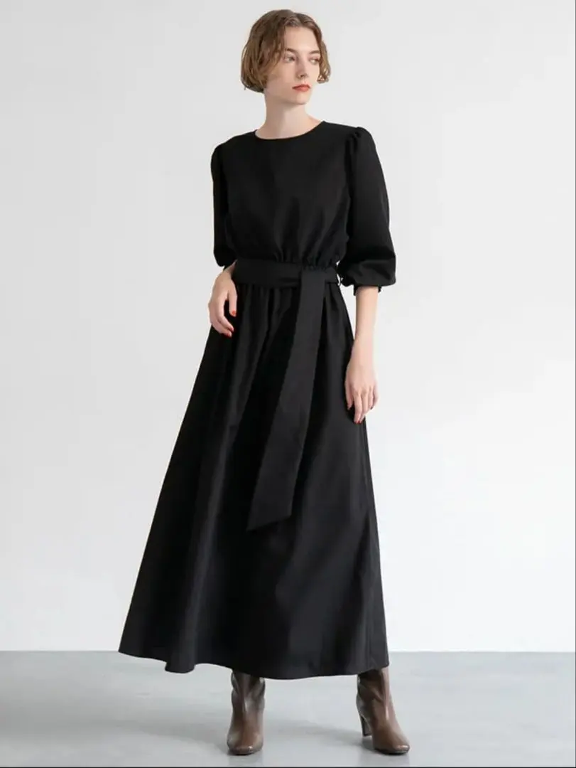 Thumbnail of Unused, sold out, fifth waist-marked flare dress, black, M