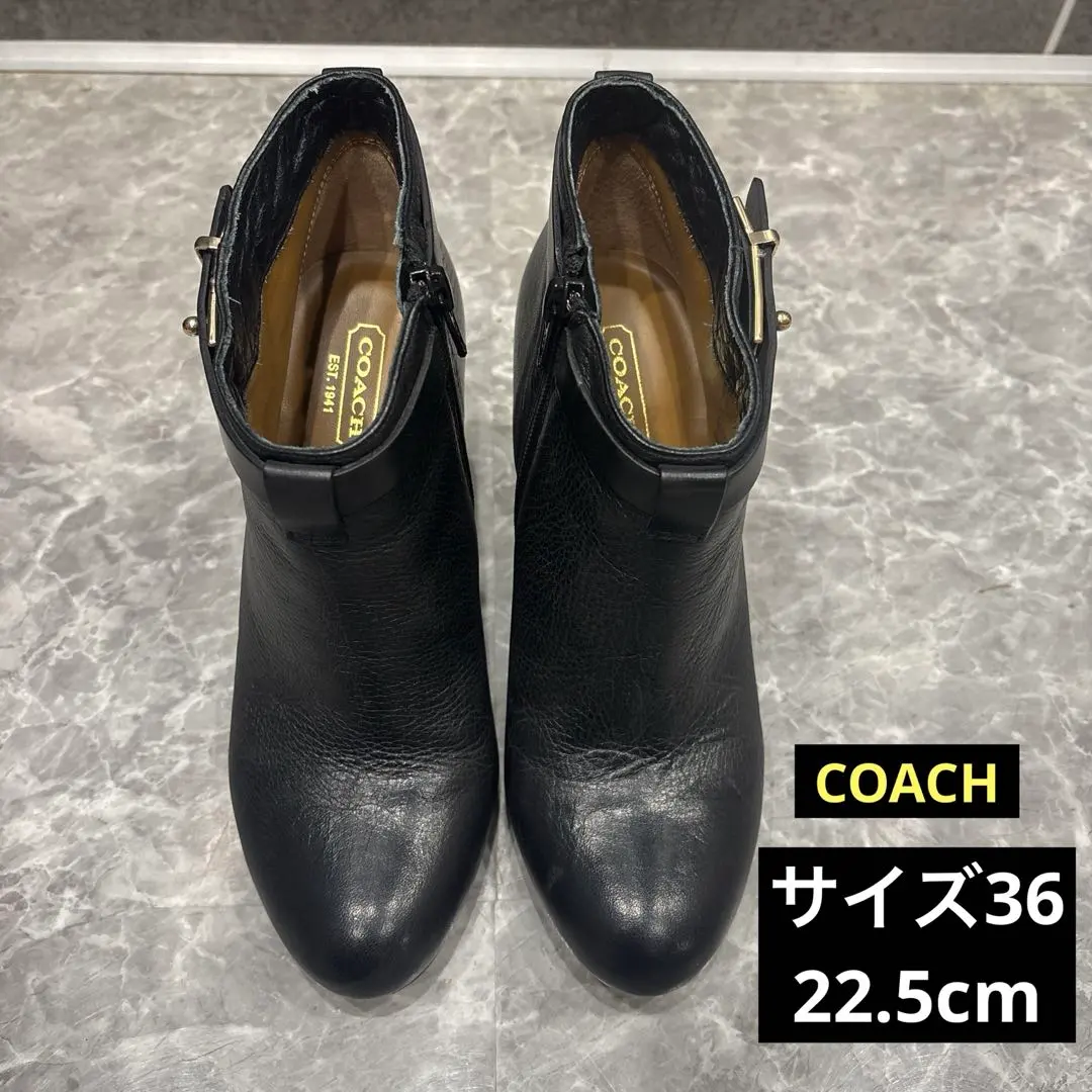 Thumbnail of COACH Black Leather Booties 22.5cm