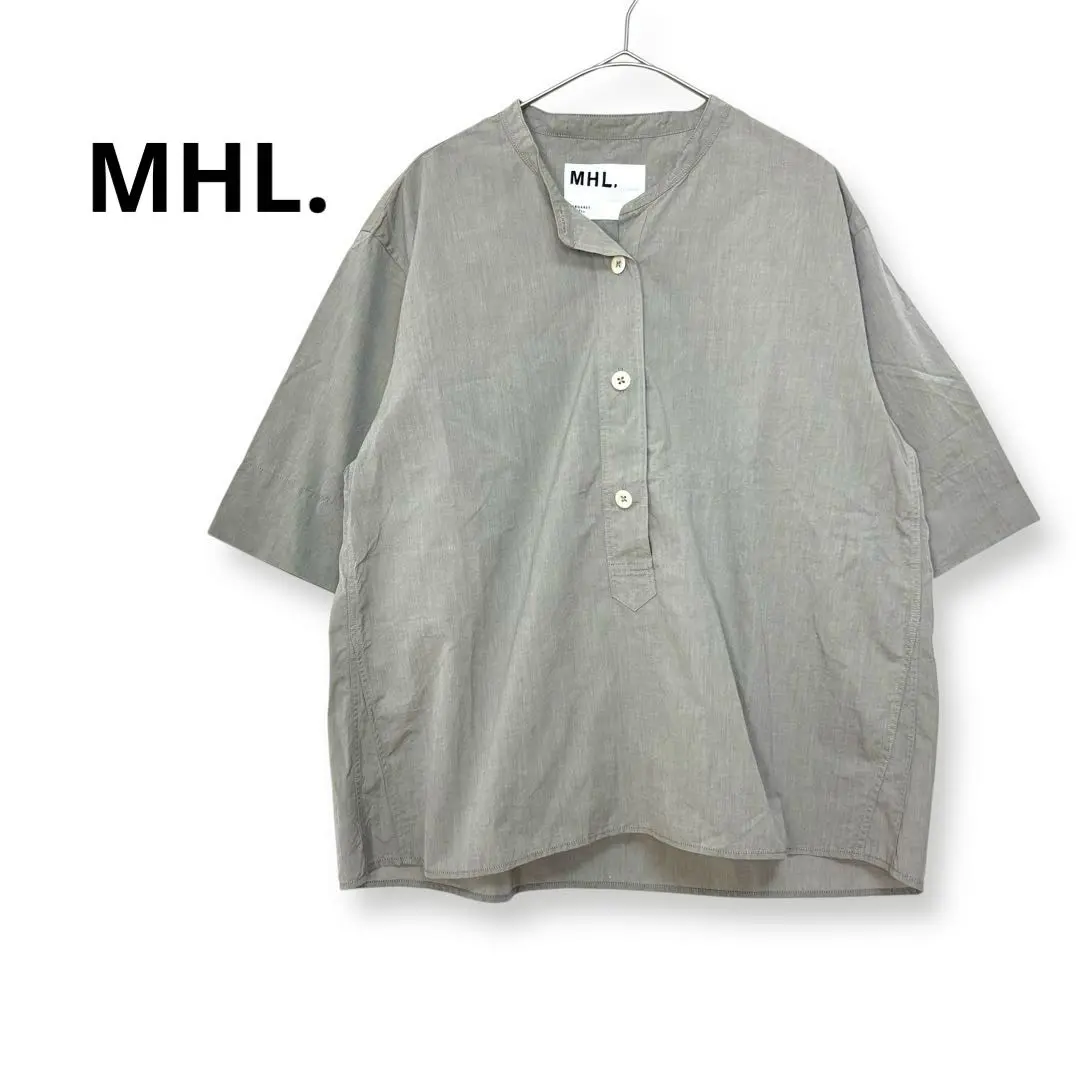 Thumbnail of MHL. No-collar oversized short-sleeved shirt. Button-down. Made in Japan.