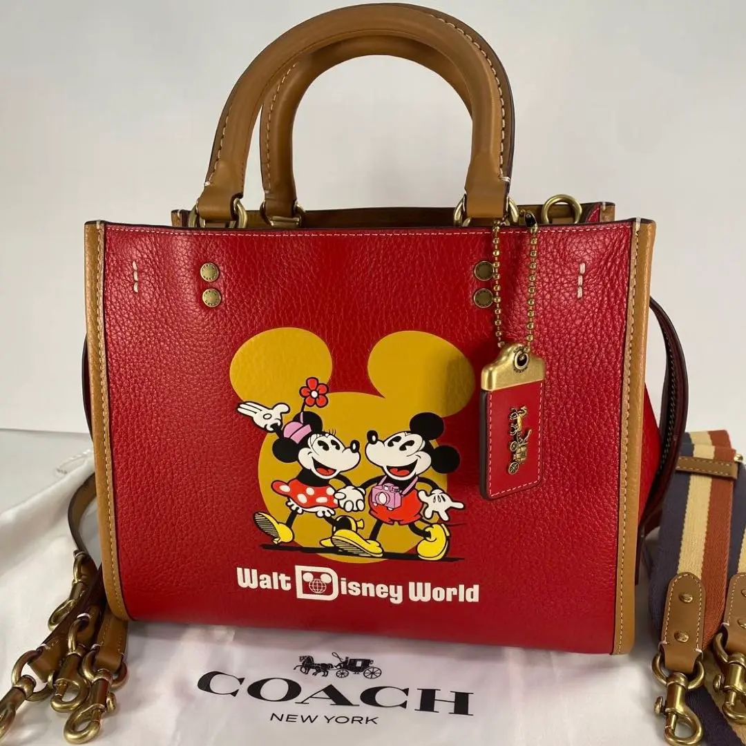 ☆ディズニー　コーチ　ディズニーワールド　50周年　限定　キーリング☆レトロ Disney × Coach】WDW(ウォルト・ディズニー・ワールド) 50周年を