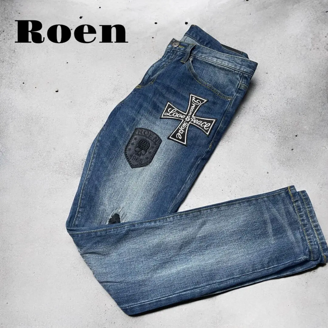 MEGARARE!!VTG Roen X Semantic Design Stud Acid Wash Stone