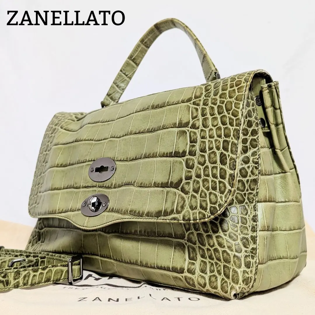 ザネラートZANELLATO 2wayショルダーポスティーナ クロコ型押し レア】ZANELLATO ザネラート ポスティーナ クロコ型押し 2way