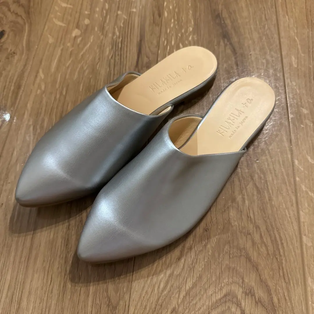 あぽんさん　ミュール　シルバーLLサイズ あぽんさんコラボミュール｜レディース靴の通販 shop kilakila