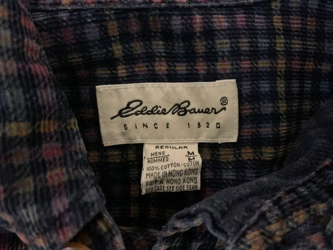 90年代 Eddie Bauer 多格紋燈芯絨 白標 古董 的縮圖