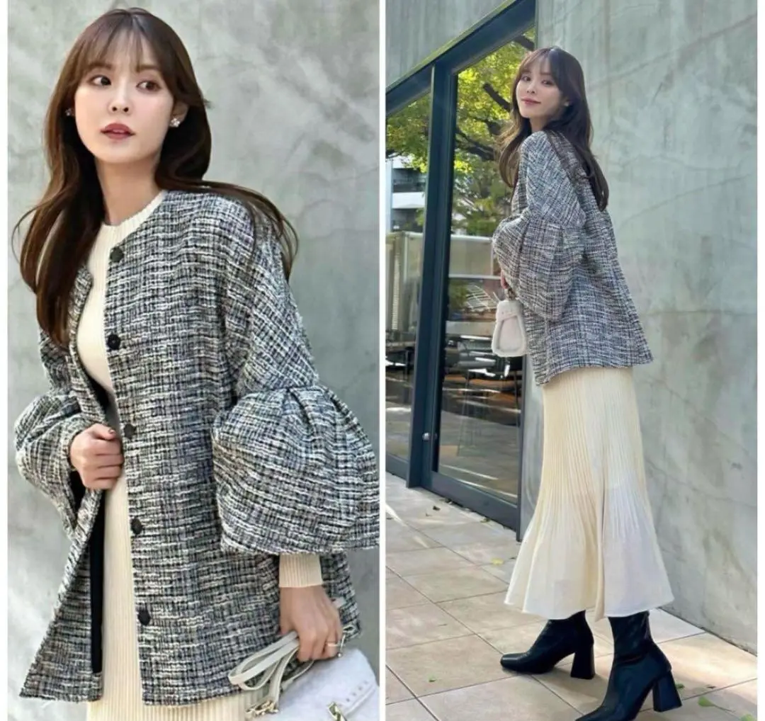 新品セルフォード　ノーカラーコート　ベルスリーブ　ボリュームスリーブコート CELFORD｜ボリュームスリーブポンチコート | Rakuten Fashion