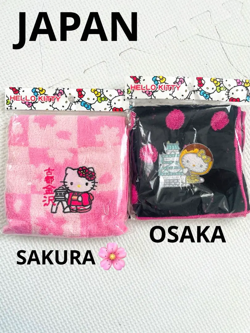 Thumbnail of Local Kitty Mini Towel - Osaka, Kanazawa, Takoyaki, Cherry Blossoms