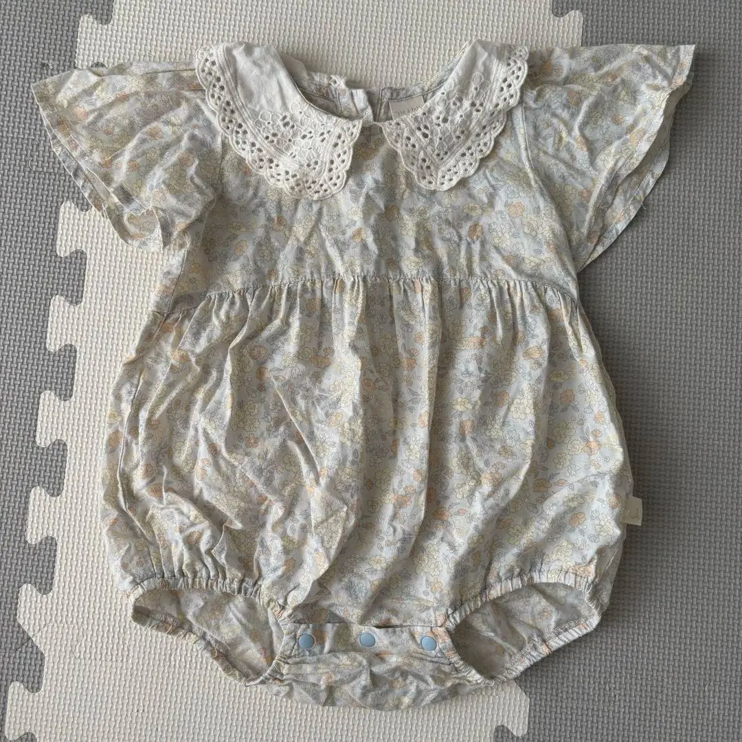 ⬛︎Birthday＊tete a tete 花紋飾邊連身衣 80cm 的縮圖